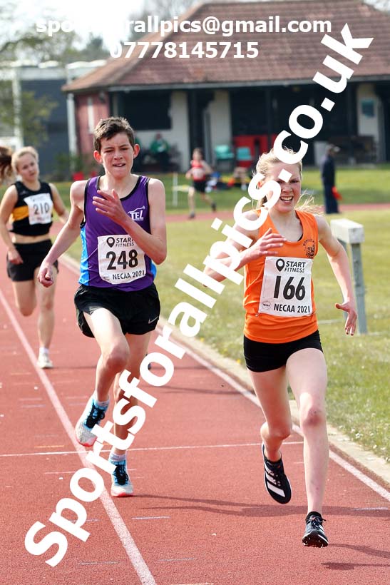 3000 metres, 2021 NECAA Open Graded Meeting, Morpeth. Photo: David T. Hewitson/Sports for All Pics